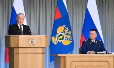 Владимир Путин принял участие в расширенном заседании коллегии Генеральной прокуратуры Российской Федерации. С Генеральным прокурором Игорем Красновым.