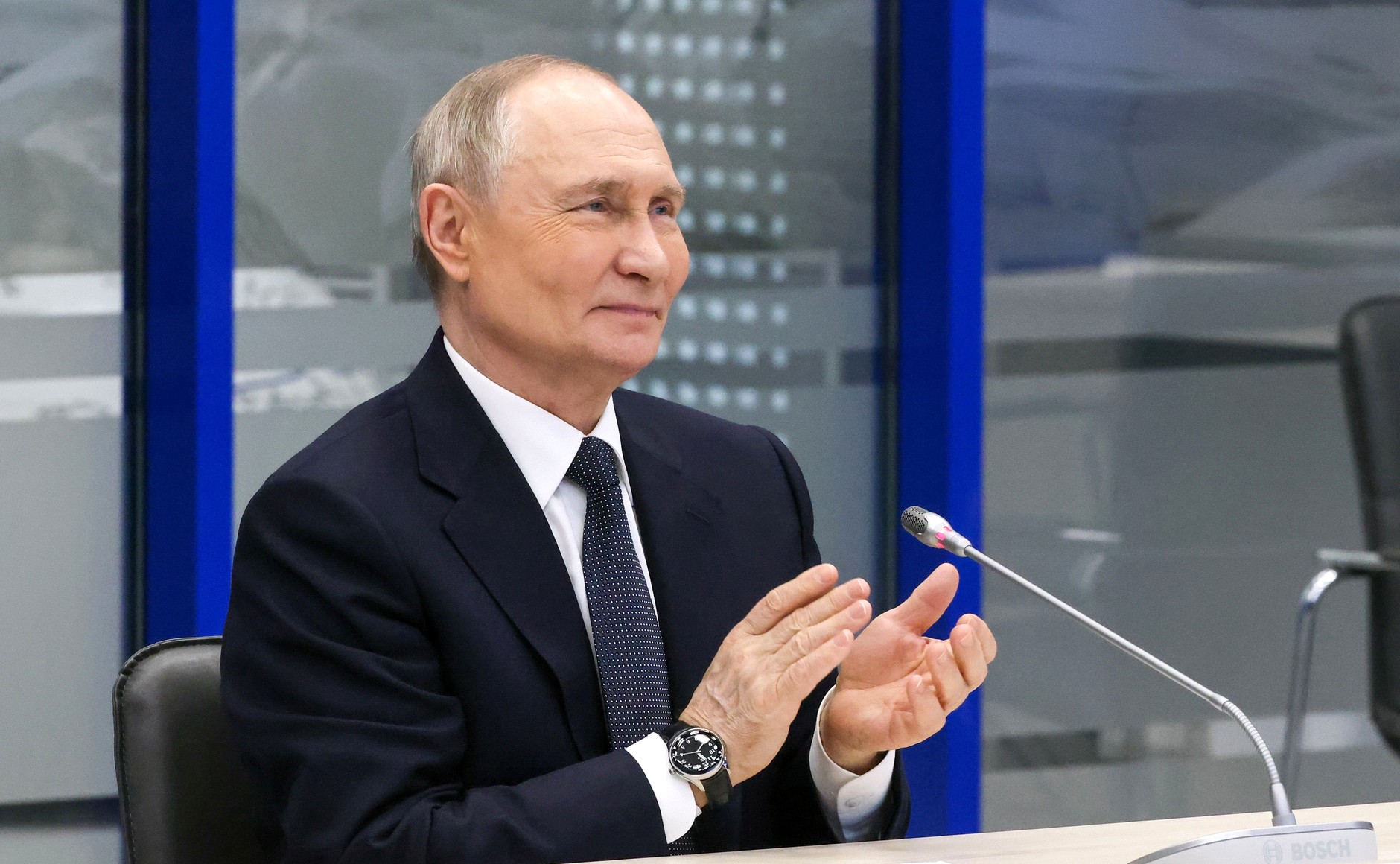 На церемонии начала отгрузки первой партии угля из перевалочного комплекса «Лавна» (в режиме видеоконференции).